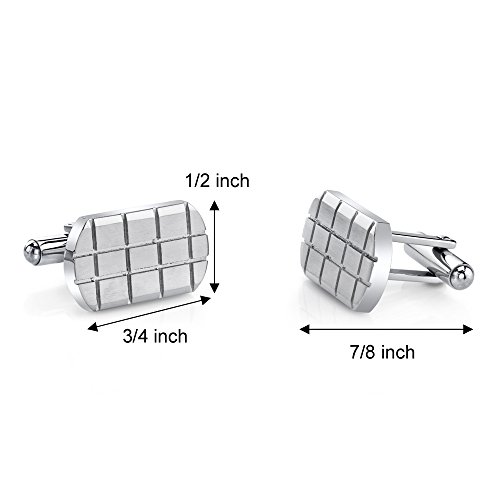 Mancuernillas clásicas de acero inoxidable para hombre miniatura 3