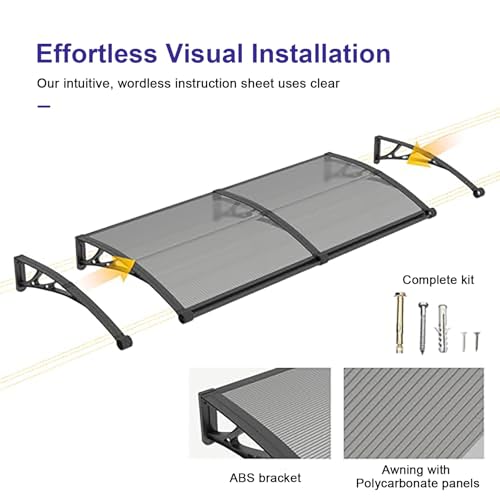 Auvent en aluminium structure solide et polycarbonate premium pour entrée