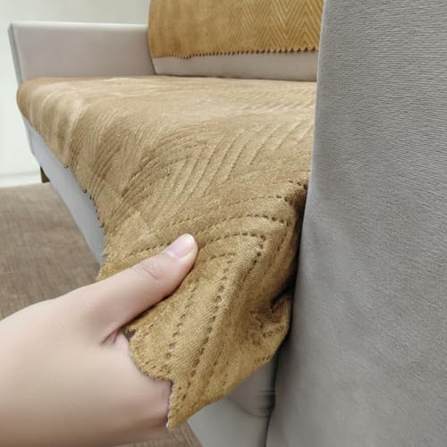 Image of Homerz Premium Velvet Sofa Cover Panel | Soft & Velvety Fabric | Rich Vibrant Colours | Sofa Protector for Living Room (Mustard, 1 Seater, Seat Cover with Backrest)