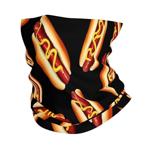 Hot Dog Pattern Neck Gaiter Face Mask Scarf Bandana Head Wrap Uv Protection Balaclava For Sports