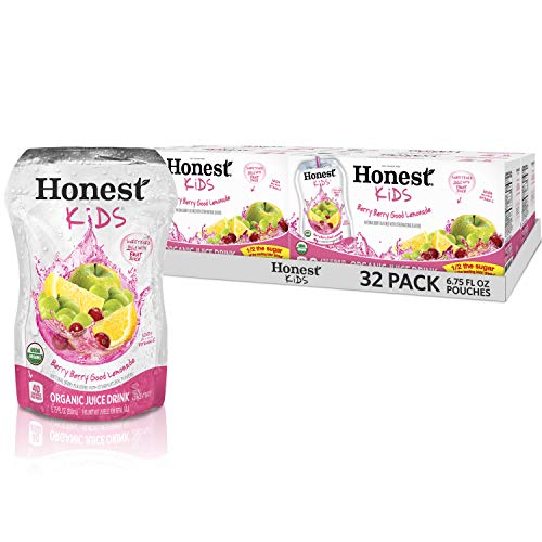 HONEST Kids Organic Juice Drink, Berry Berry Good Lemonade, 6.75 Fl. Oz Pouches