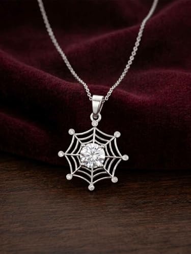 Image of Clara 925 Silver Solitaire Pendant Necklace with Chain for Women & Girls