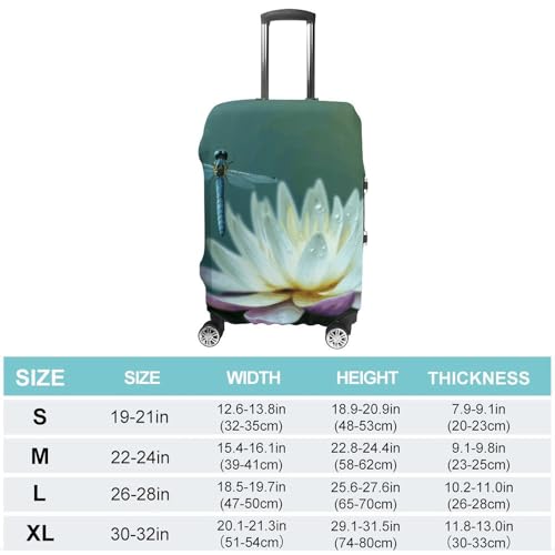 Dragonfly with Water Lily Luggage Cover Travel Suitcase Covers for Luggage Elastic Carry on Luggage Covers for Suitcase Tsa Approved Washable Luggage Sleeve Protector Fits 18-32 Inch XL2