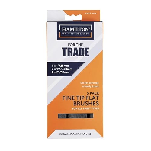 Hamilton For The Trade Paint Brush Synthetic Blend Comfort Grip Handle, 1 x 1", 2 x 1.5", 2 x 2"