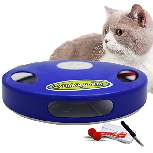 猫 おもちゃ 電動猫じゃらし 電動ぐるぐる 猫用品 キャットトイ 5つモード 電動 猫 おもちゃ ねずみ声モード付 猫運動不足、ストレス解消対策