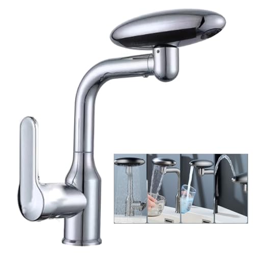 Torneira Monocomando Cozinha Gourmet Misturador Agua Quente Fria Rotaçao 360 Graus Quatro Jatos de A