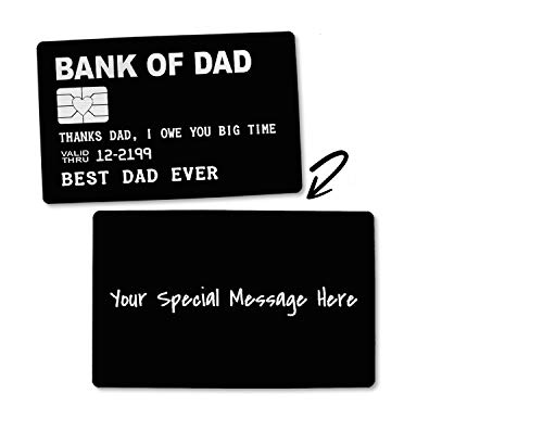 Bank of Dad Wallet Card Insert Accessories Metal Best Daddy Birthday Gifts for Men Fathers Day (Personalized)