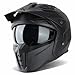 VINZ Kioto Casco Jet con Visera Solar | Casco Streetfighter para Scooter & Moto & Ciclomotor | ECE 22.06 Homologado | En Tamaño XS - XXL | para Hombre y Mujer - Negro Mate