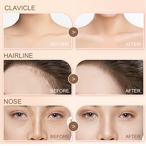 Pasnowfu 2 Colors Contour Stick, 2-In-1 Highlighter Stick, Smooth Cream Contour Bronzer Makeup Sticks, Long-Lasting Face Concealer Pen For 3D Body Face Brighten Makeup (Natural Nude+Medium Brown) #TOP2