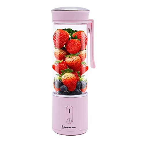Batidora portátil de 450 ml con motor de 7,4 V, batidora portátil con 6 cuchillas, para mezclar zumos de frutas, batidos, alimentos para bebés, soporta temperaturas de -20 °C a 150 °C, USB recargable