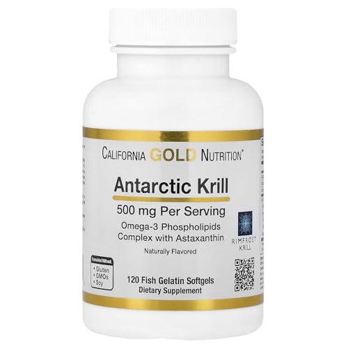南極オキアミ油、アスタキサンチンを含むオメガ3リン脂質複合体、天然ストロベリー、レモン、500 mg、120フィッシュゼラチンソフトジェル