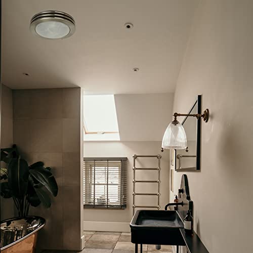 Akicon Ultra Quiet Bathroom Exhaust Fan With Led Light 80Cfm 2.0 Sones Round Bathroom Ventilation Fan With Frosted Glass Cover Brushed Nickel Finish (Brushed Nickel) #TOP7