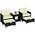 Yaheetech Balcony Furniture Outdoor 5 Piece Patio Conversation Set, PE Wicker Rattan Lounge Chairs, Side Table & Ottomans with Cushions & Pillows for Backyard, Porch, Garden, Black/Beige