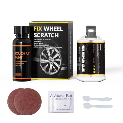 XTryfun Armor Black Rim Touch Up Paint for Tesla Model Y 20\'\' Induction Wheels, Rim Repair Kit Curb Rash for Fix Rims Scratches, Chips, Curb Rashes and Surface Damage
