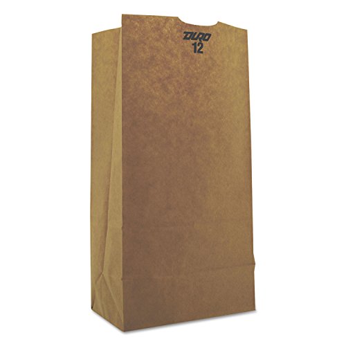 General Supply GH12#12 Paper Grocery Bag 50lb Kraft Heavy-Duty 7 1/16 x 4 1/2 x 13 3/4 500 bags
