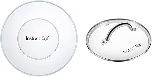 Instant Pot - Tapa de vidrio templado, 9 pulgadas (9.1 in), 6 cuartos de galón, transparente y cubierta Instant Pot de silicona IP SS, 6 cuartos de