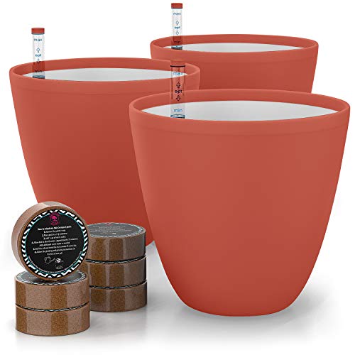GARDENIX DECOR Self Watering Pots Terracotta 3 Pack