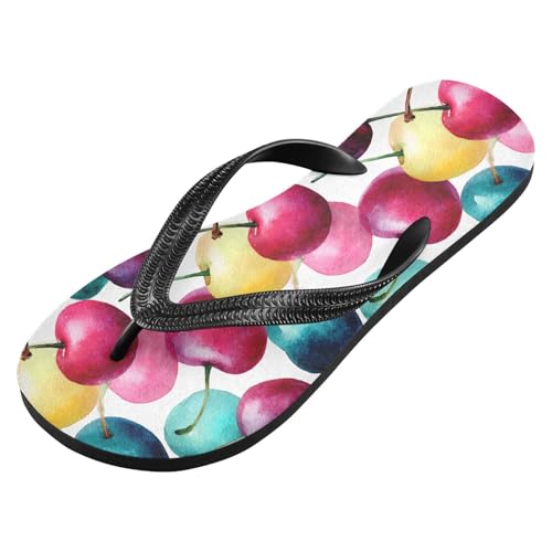 Flip Flop Sandals Watercolor Fruit Print for Women Men Beach Outdoor XS2