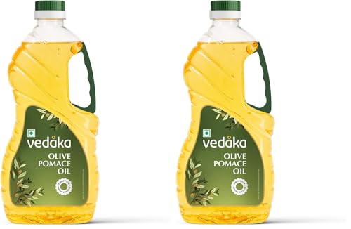 Image of Amazon Brand - Vedaka Olive Pomace Oil | 2L | Ideal for Frying, Roasting & Baking | Cooking Oil for Daily Use (Pack of 2)