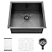 Doirteal 21 Inch Black Bar Sink Undermount, 21 x 19 x 10 Inch Gunmetal Black Stainless Steel Bar Prep Sink Undermount Small Kitchen Sink 16 Gauge Single Bowl Outdoor RV Sink