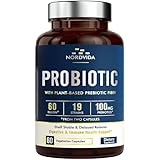 Probiotic 60 Billion 19 Strains with Organic Prebiotic for Men & Women, Digestive & Immune Health, Shelf Stable Delayed Release, Non-GMO No Dairy, 60 Vegan Caps