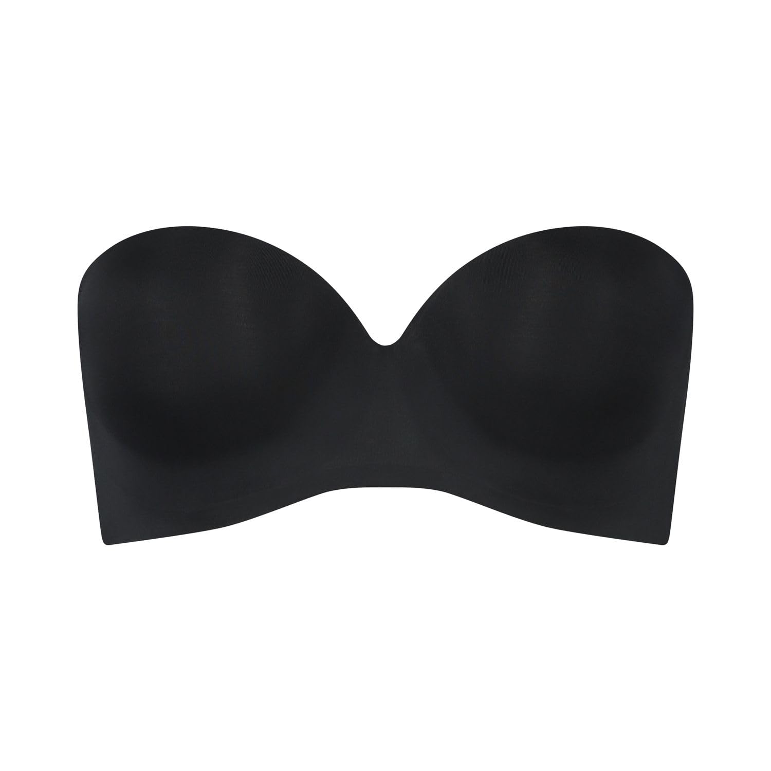Bye Bra - Reggiseno Fascia Push-up progressivo Strapless, Nero , S