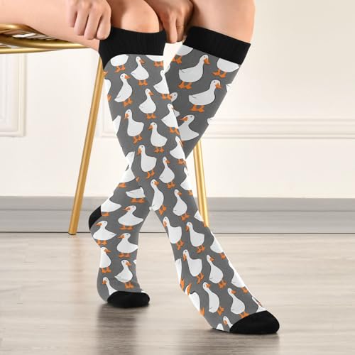 Image of Wusikd Heartbeat Symbol Compression Socks for Women and Men Circulation Black Long Socks for Athletic Running 1