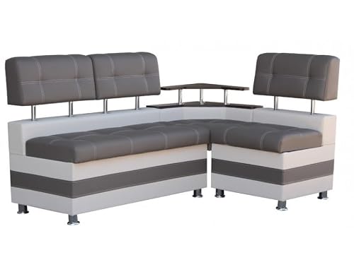 Eckbank Rodnik Latte – Moderne Essecke aus Kunstleder in Grau