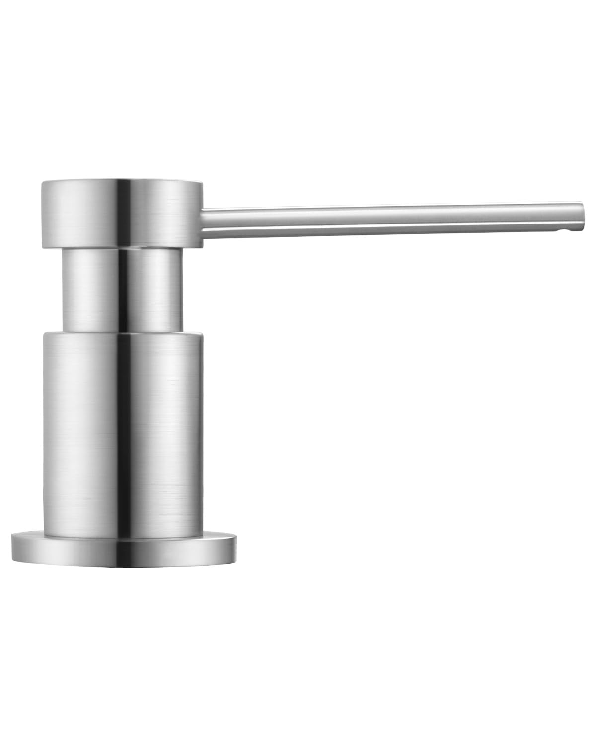Seifenspender Küche Einbau, Spülmittelspender mit Edelstahlmuttern, Seifenspender Edelstahl mit 300ml Flasche und 1,25m Verlängerungsschlauch, Soap Dispenser aus Kupfer, Gebürsteter Edelstahl