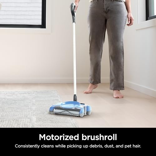 Image of Shark Rechargeable Floor Sweeper,Motorized Brushroll,Compact Swivel Design,Easy-Empty Dust Cup,10 inch Cleaning Path,Powerful Debris,Dust&Pet Hair Pickup,for All Floor Types,Blue,V2700Z,Medium (Pack of 2)