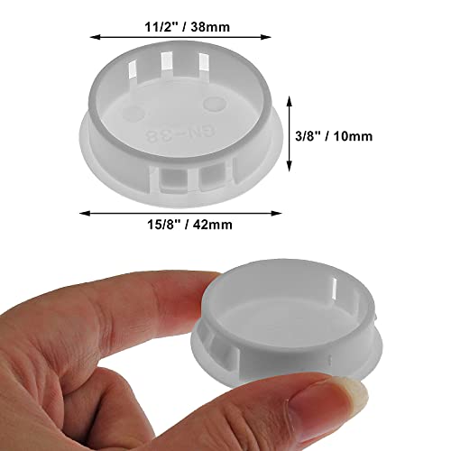 Image of 25 Pcs White 1 1 /2 Inch (38mm) Hole Plug | Plastic, Round End Cap, Flush Type Tube Insert, For Chair Furniture Glide Protectors