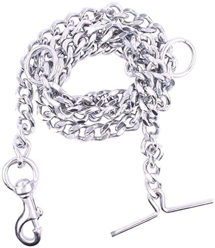 BohoBark Heavy Duty 60 Inch Long and Grind No. 14 Diamond Cut Stainless Steel Leash with Brass Hook Ideal for Training and Walking Dogs and Puppies - Medium (Silver) (B0C7H5174R) Amazon Price History, Amazon Price Tracker