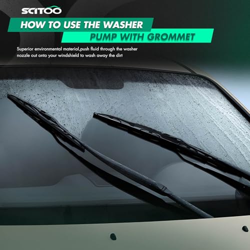 Image of SCITOO Windshield Washer Pump Replacement for Hyundai for Sonata | Direct fit for 1995-2010 For Hyundai For Sonata|Replaces OE 98510-3B000|98510-2S100|98510-3K010|With Grommet