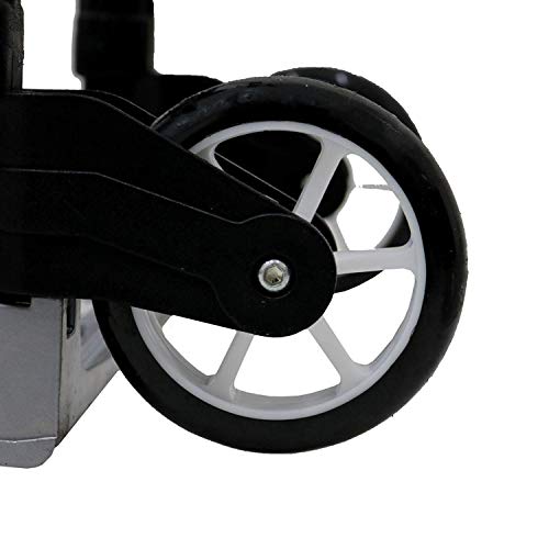 Image of 80 Kg 2-Wheel Stainless Steel Folding Hand Luggage Trolley Alluminium Cart (Standard, Silver) - Compact, Versatile, and Durable for Easy Transportation and Heavy Loads