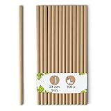 BIOZOYG Jumbo Papier Trinkhalme 23cm Strohhalm 8mm Ø I Trinkhalm biologisch abbaubar I braune Strohhalme umweltfreundlich I Party Trinkhalme für Smoothies I Papierstrohhalme 150 Stück