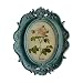 CISOO Vintage Oval Picture Frame 4x6 Antique Photo Frame Table Top Display and Wall Hanging Home Decor (Blue)