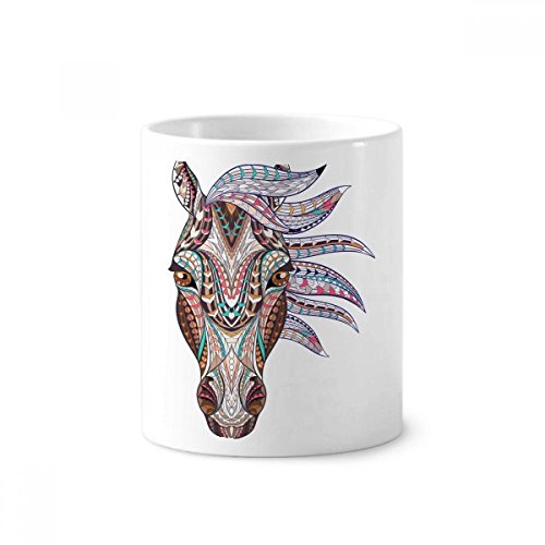 Brosse à dents pen holder mug blanc céramique cheval mosaïque 350ml