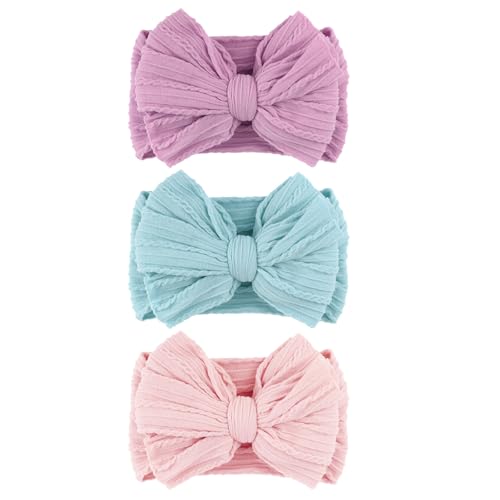 Image of AQOKKA Baby Bows Headbands Nylon Baby Girl Headbands Soft Handmade Hairbands Toddler Hair Accessories for Girls Baby Newborn Infant Kids