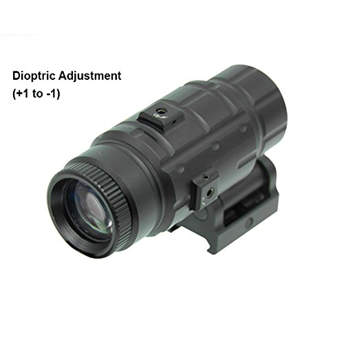 UTG 3X Magnifier with Flip-to-side QD Mount, W/E Adjustable , Black