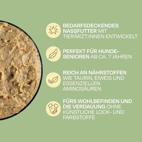 VEGDOG hypoallergenes Nassfutter Senioren 7+, Erbsenprotein, 6x400g