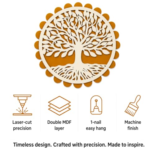 Image of Sehaz Artworks Tree of Life Wall Decor Items for Living Room 28x28 CM