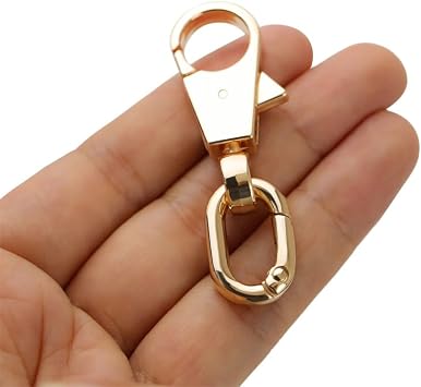 2pcs Double Opening Swivel Snap Hook Keychain Push Trigger Lobster Clasps DIY Handbag Leather Accessories. Gold