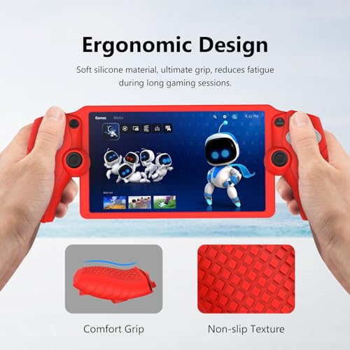 zZjoOoj Case for PlayStation Portal/PS Portal/PS5 Portal (2023), Soft Silicone Protective Case - Red - Image 2