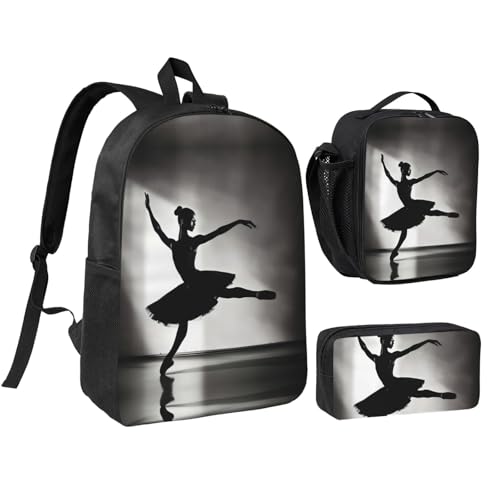Mochila escolar de bailarina EdWal con lonchera y estuche pack de 3 piezas ligero 1