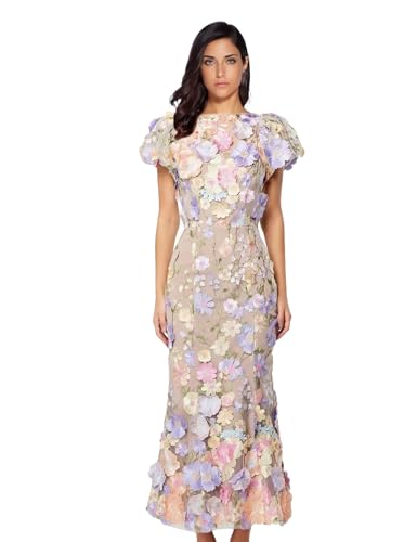 Women's Floral Embroidery Maxi Dress Wedding Guest Dress Puff Sleeve High  Neck Lace Bodycon Evening Party Cocktail Dress(Lightpurple,XS) : Clothing,  Shoes & Jewelry - Amazon.com