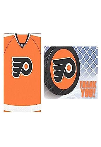 Amscan Philadelphia Flyers Invitation & Thank You Card Set - 3 7/8