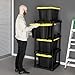 POMILER 4-Tier Plastic Tote Rack for 27 Gallon Industrial Storage Bins, Black, Tool-Free Assembly, 27 5/8x25 1/2x57 1/2 Inch, Holds 4 Totes