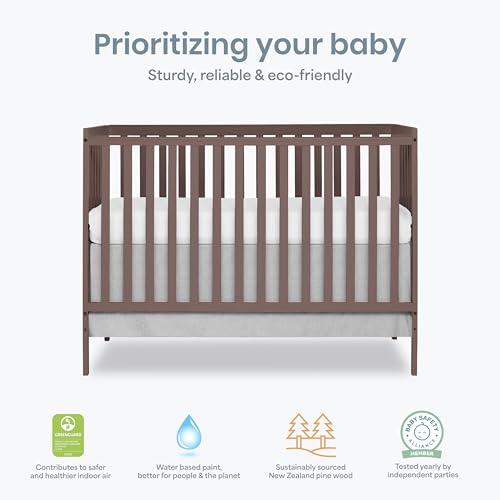 Image of Dream On Me Synergy 5-in-1 Convertible Full Size Baby Crib, GREENGUARD Gold