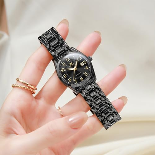 Image of OLEVS Womens Watches Classic Dress Quartz Female Wristwatch Ladies Stainless Steel Waterproof Luminous Date Easy Read Watch for Lady