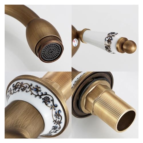 Robinet en bronze antique avec grue en céramique pour un style rétro chic - 3